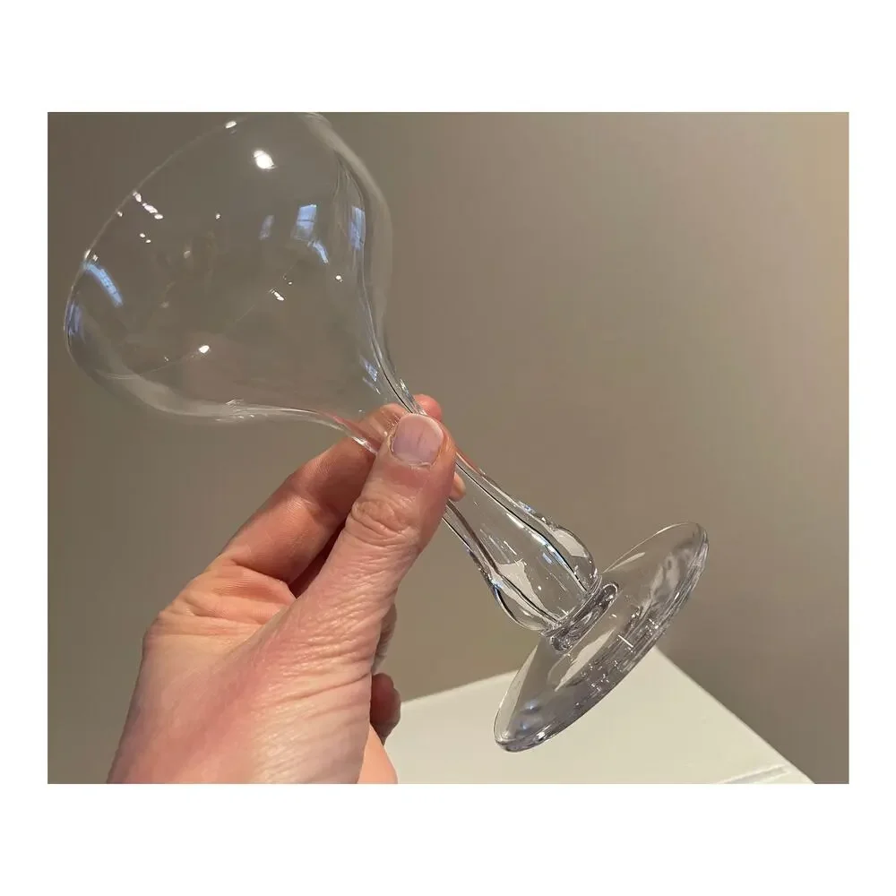 Vintage Hollow Stem Champagne Glasses, Set of 5
